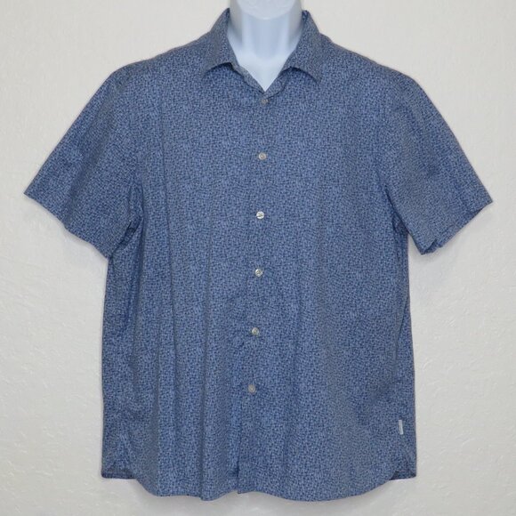 Perry Ellis*‎ Men's Short Sleeve Button Down Straight Hem BOHO Shirt~ Size XL - Picture 1 of 11